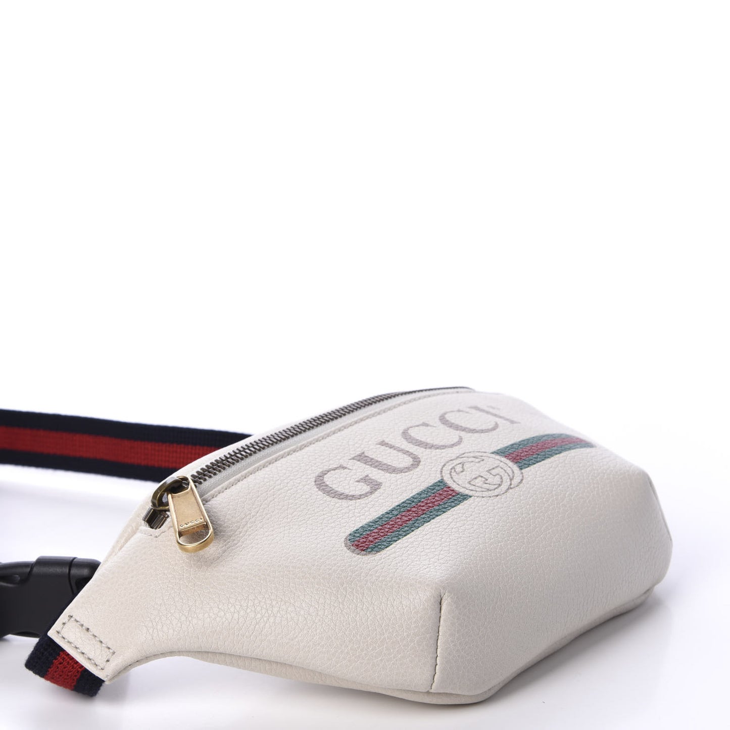 Grained Calfskin Small Logo Belt Bag White