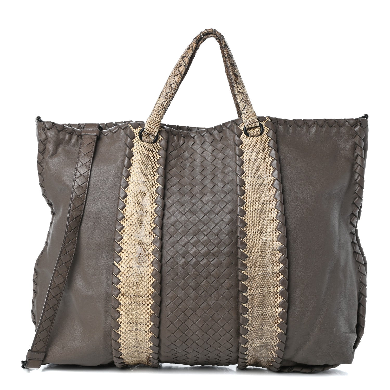 Bottega Veneta Nappa Intrecciato Ayers Convertible Tote Grey 1 of 8
