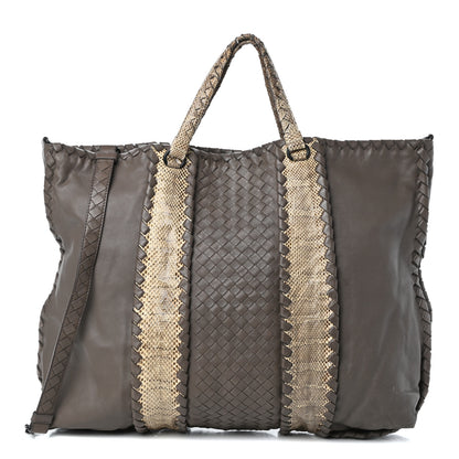Bottega Veneta Nappa Intrecciato Ayers Convertible Tote Grey 1 of 8