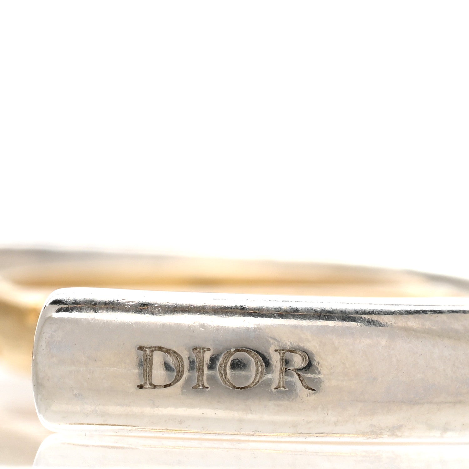 Christian Dior Metal 30 Montaigne Two Tone Hoop Earrings Gold Silver 4 of 4