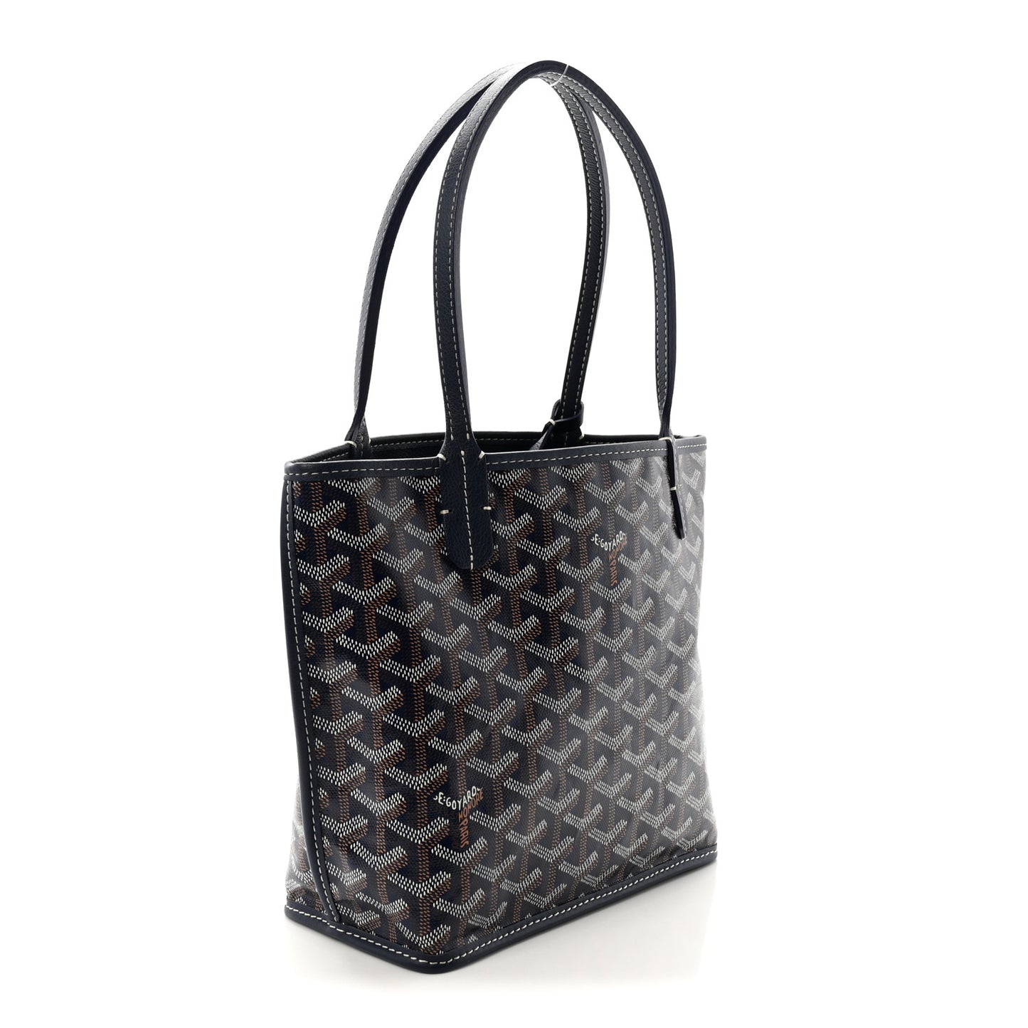Goyardine Reversible Mini Anjou Navy