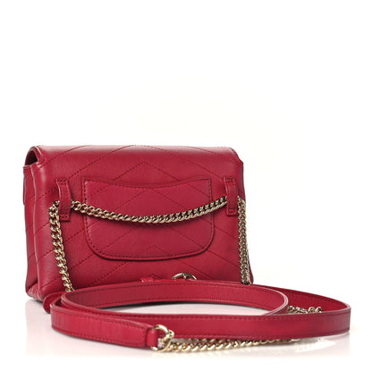 Chanel Calfskin Chevron Stitched Coco Waist Bag Red 3 of 11