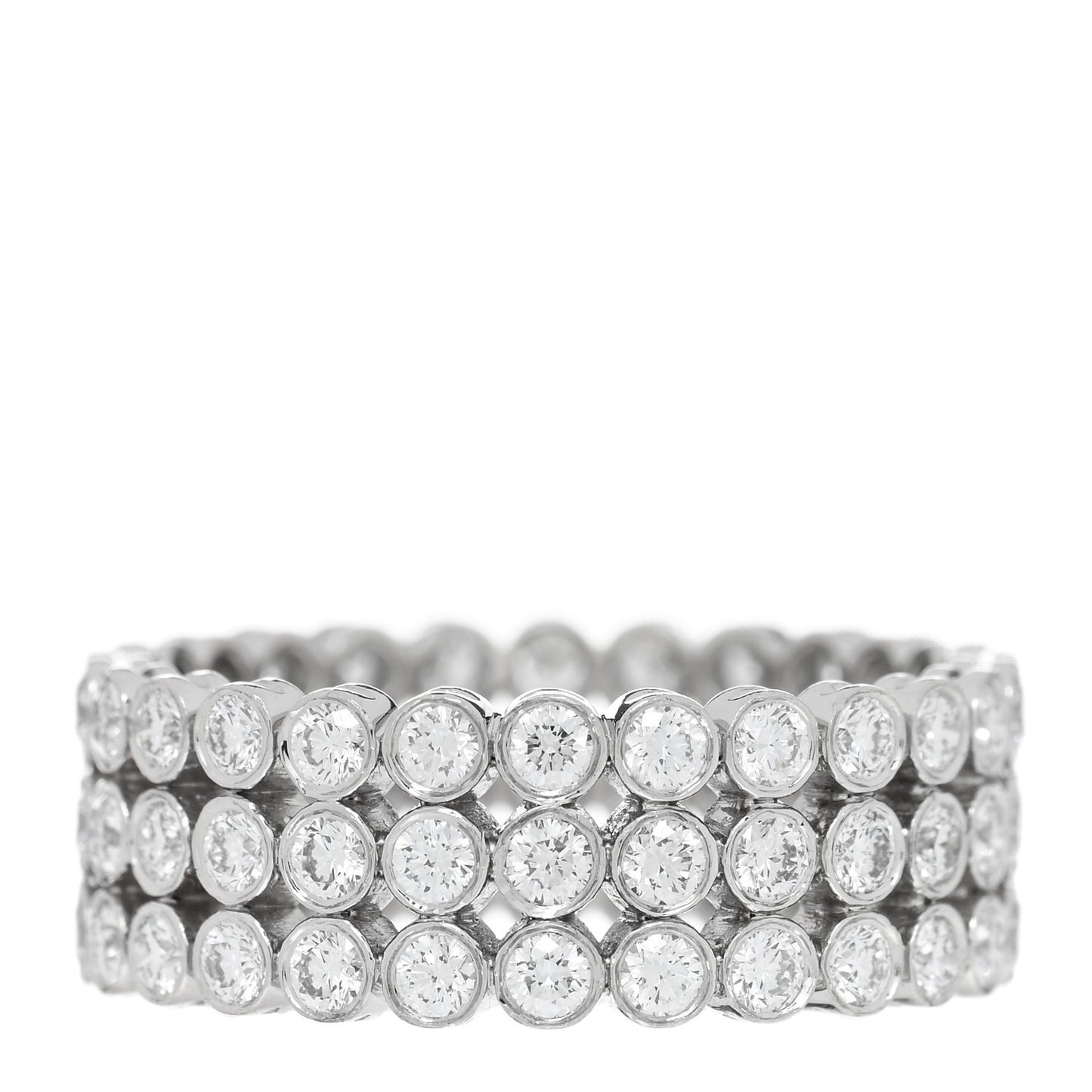 Platinum Diamond Jazz Three-Row Band Ring 52 6