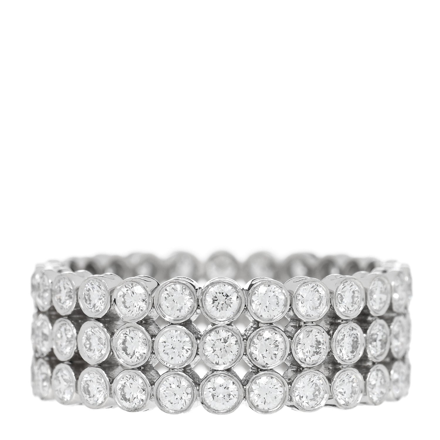 Tiffany Platinum Diamond Jazz Three-Row Band Ring 52 6 3 of 5