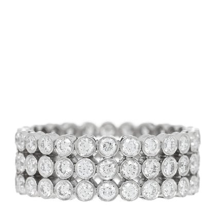 Tiffany Platinum Diamond Jazz Three-Row Band Ring 52 6 3 of 5