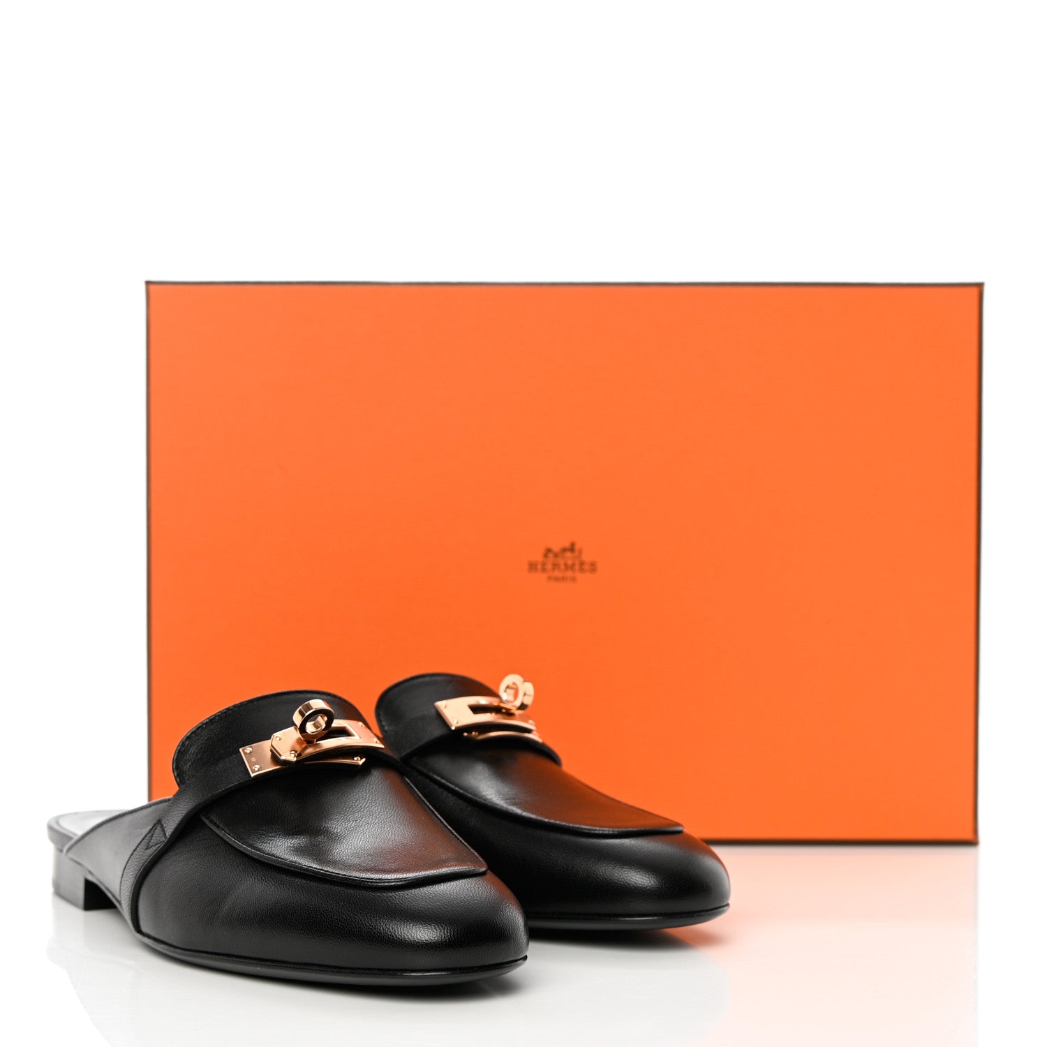 Hermes Goatskin Oz Mules 36 Black 17 of 18