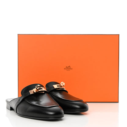 Hermes Goatskin Oz Mules 36 Black 17 of 18