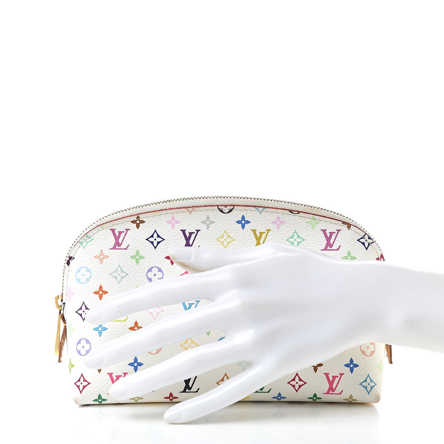 Monogram Multicolor Cosmetic Pouch White Litchi