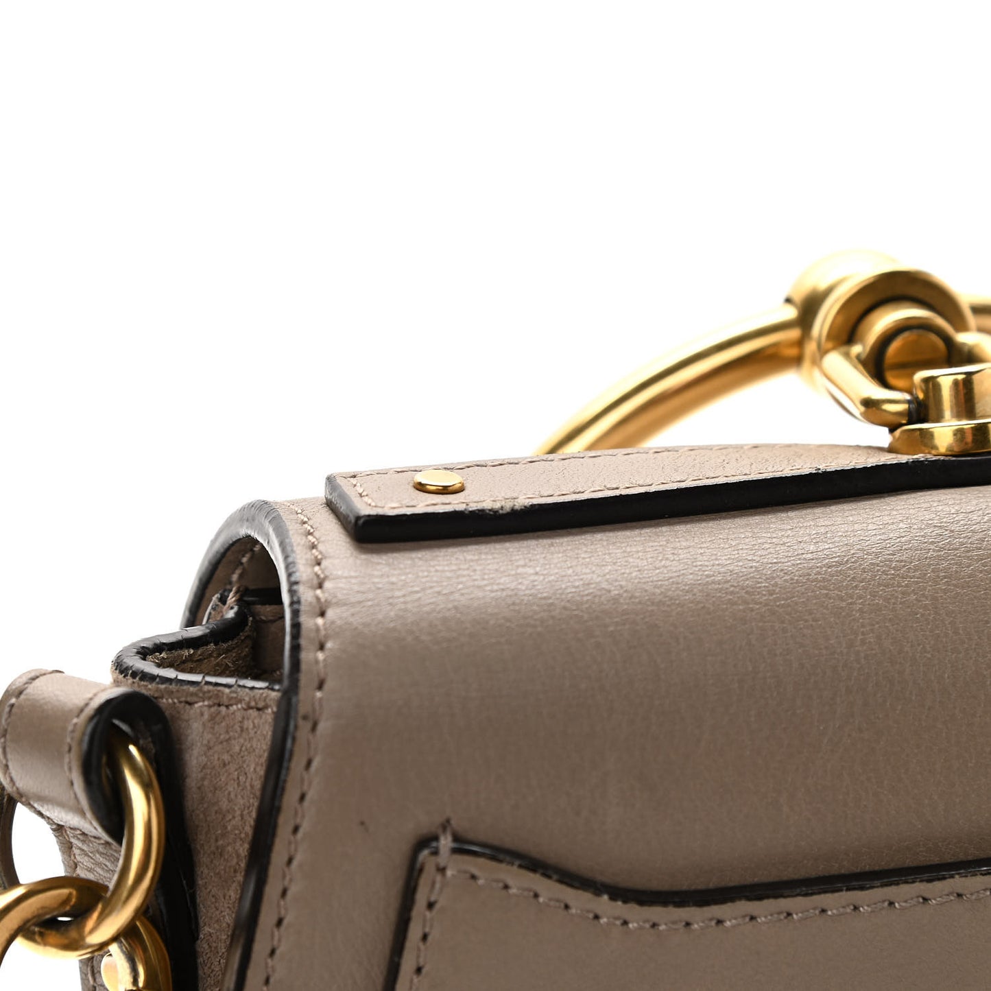 Calfskin Suede Small Nile Bracelet Bag Motty Grey