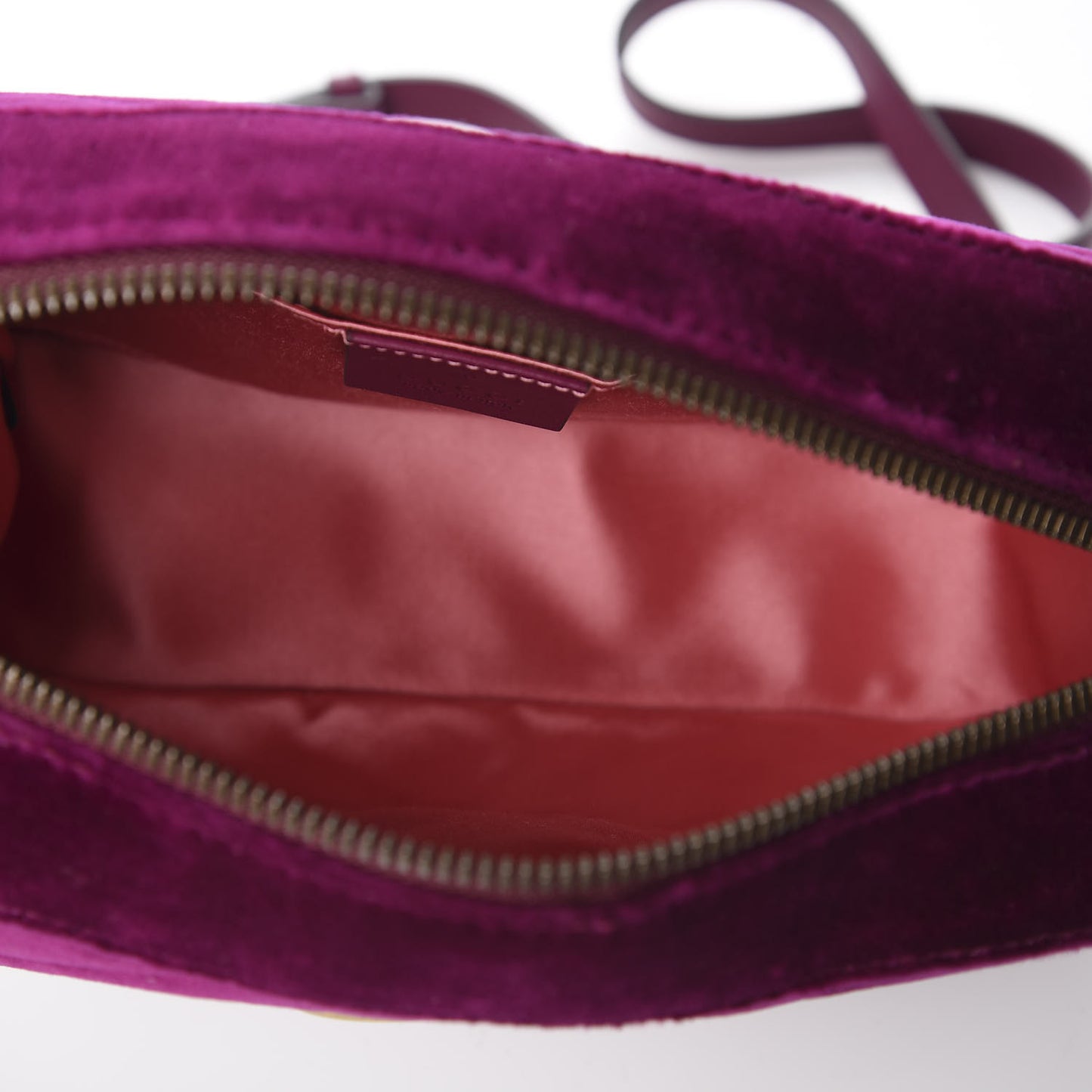 Velvet Matelasse Small GG Marmont Chain Shoulder Bag Fuchsia Violet Cyclamen