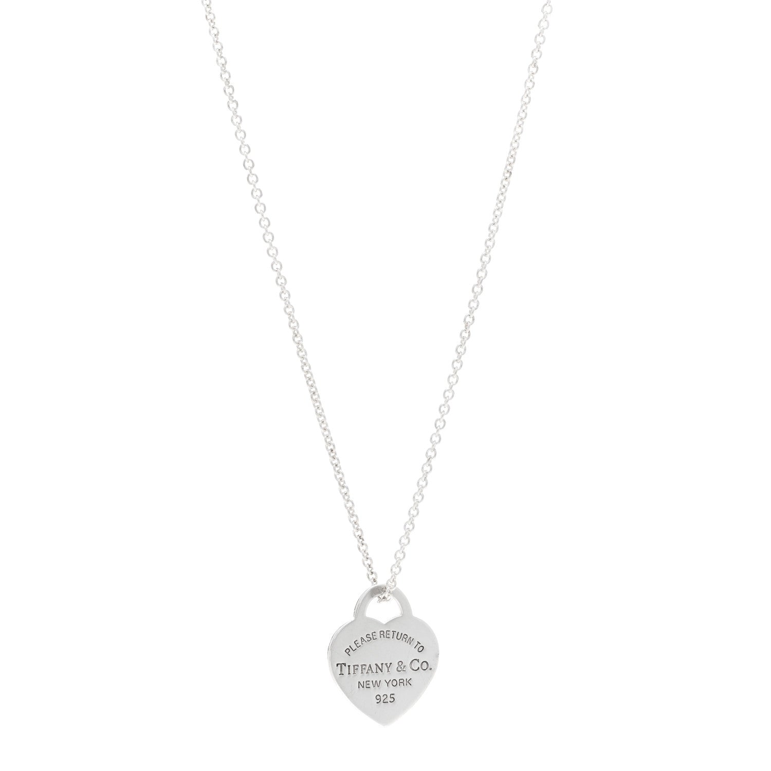 Tiffany Sterling Silver Small Return to Tiffany Heart Pendant Necklace 1 of 4
