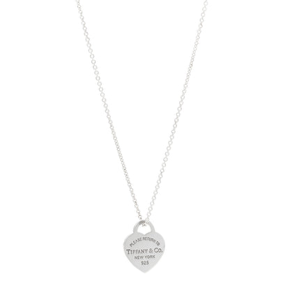 Tiffany Sterling Silver Small Return to Tiffany Heart Pendant Necklace 1 of 4
