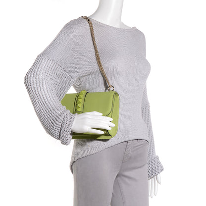 Valentino Garavani Vitello Medium Glam Lock Rockstud Flap Pop Apple 2 of 9