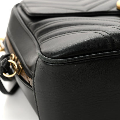Gucci Calfskin Matelasse Sylvie Web Small GG Marmont Top Handle Shoulder Bag Black 14 of 14