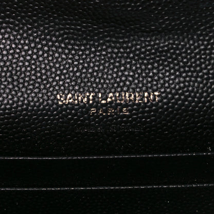 Saint Laurent Grain De Poudre Matelasse Chevron Small Monochrome Monogram Envelope Wallet Black 6 of 8