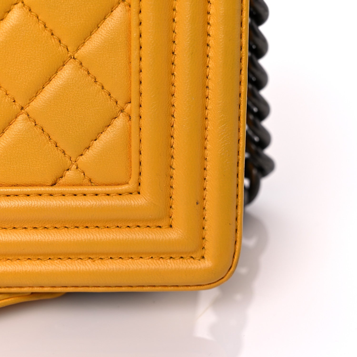Chanel Lambskin Quilted Medium Boy Flap Yellow 22 of 27