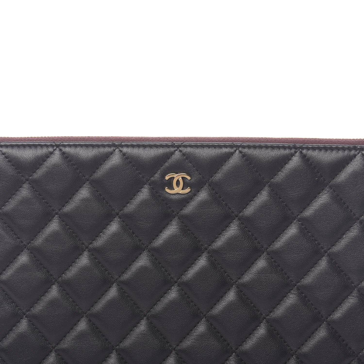 Chanel Lambskin Quilted Medium Cosmetic Case Black 12 of 13