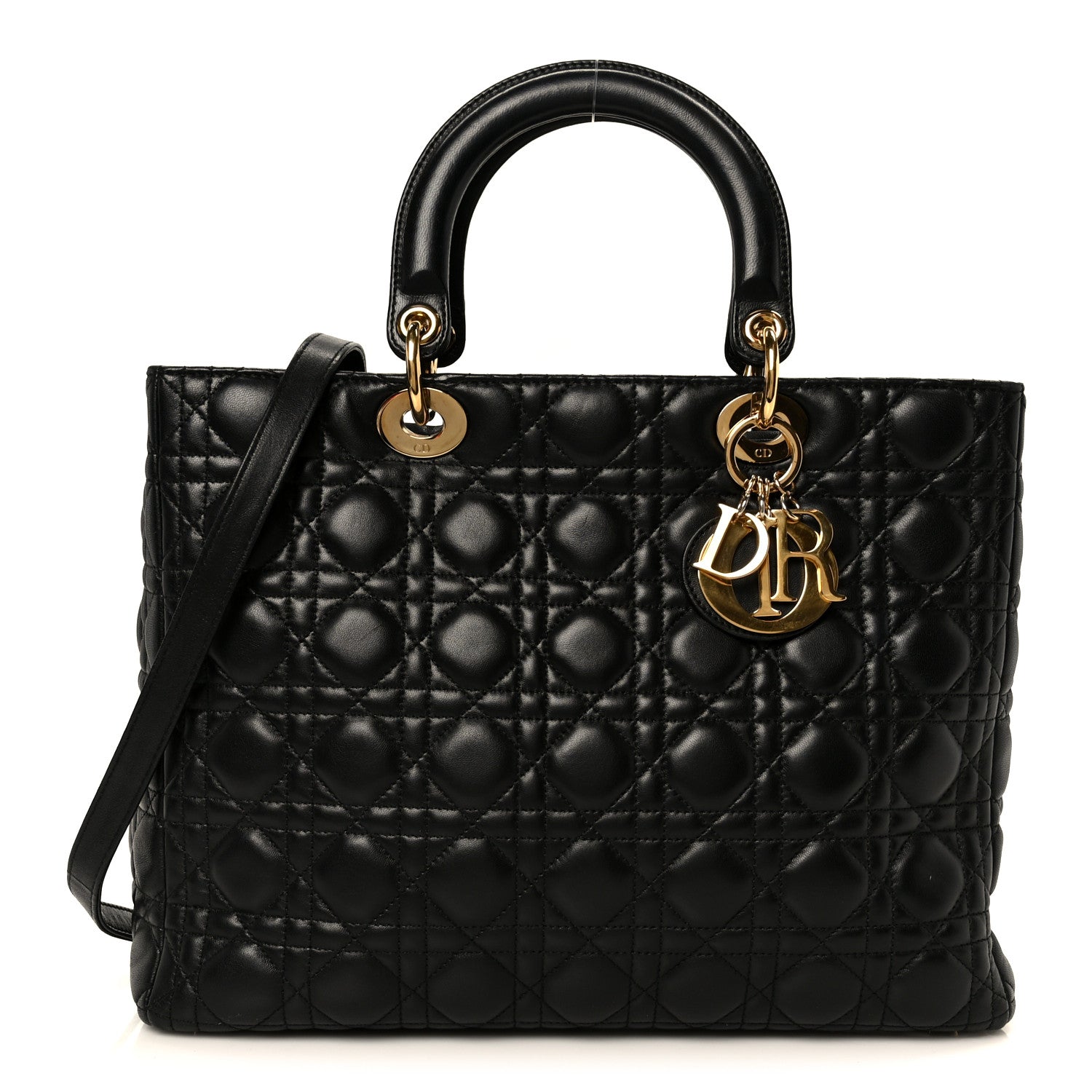 Christian Dior Lambskin Cannage Large Lady Dior Black 1 of 10