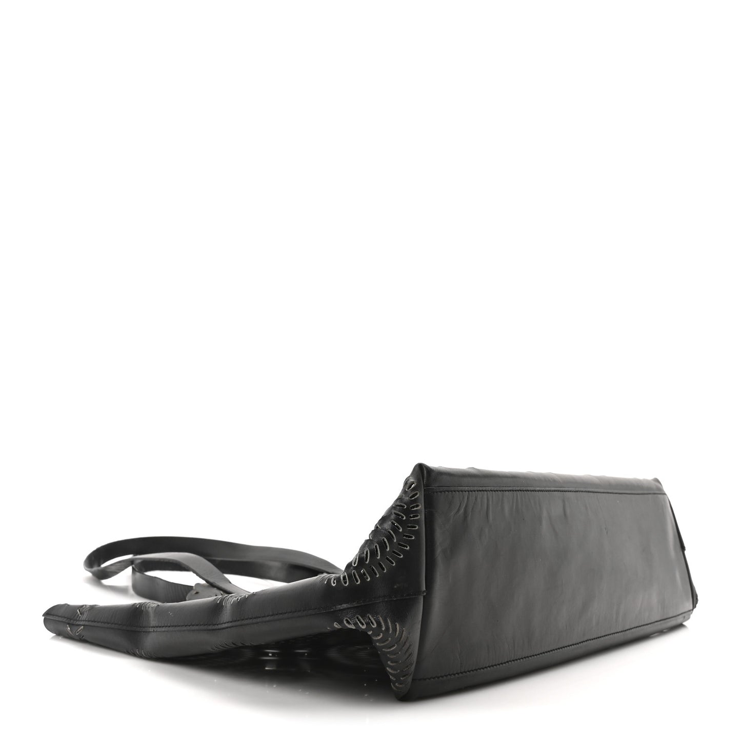 City Calf Laser Cut Tote Black