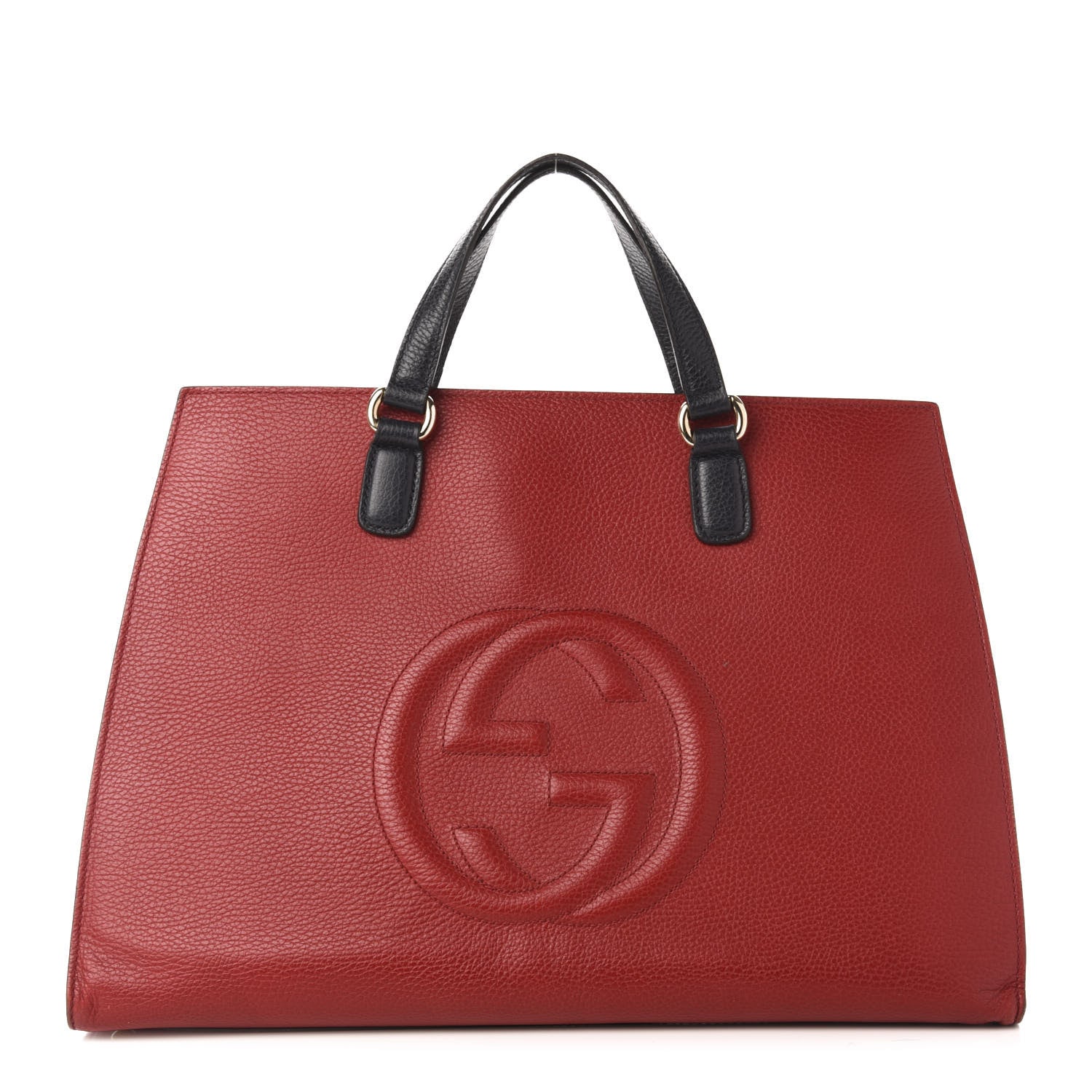 Gucci Dollar Calfskin Large Soho Top Handle Satchel Hibiscus Red Mystic White Blue 1 of 19