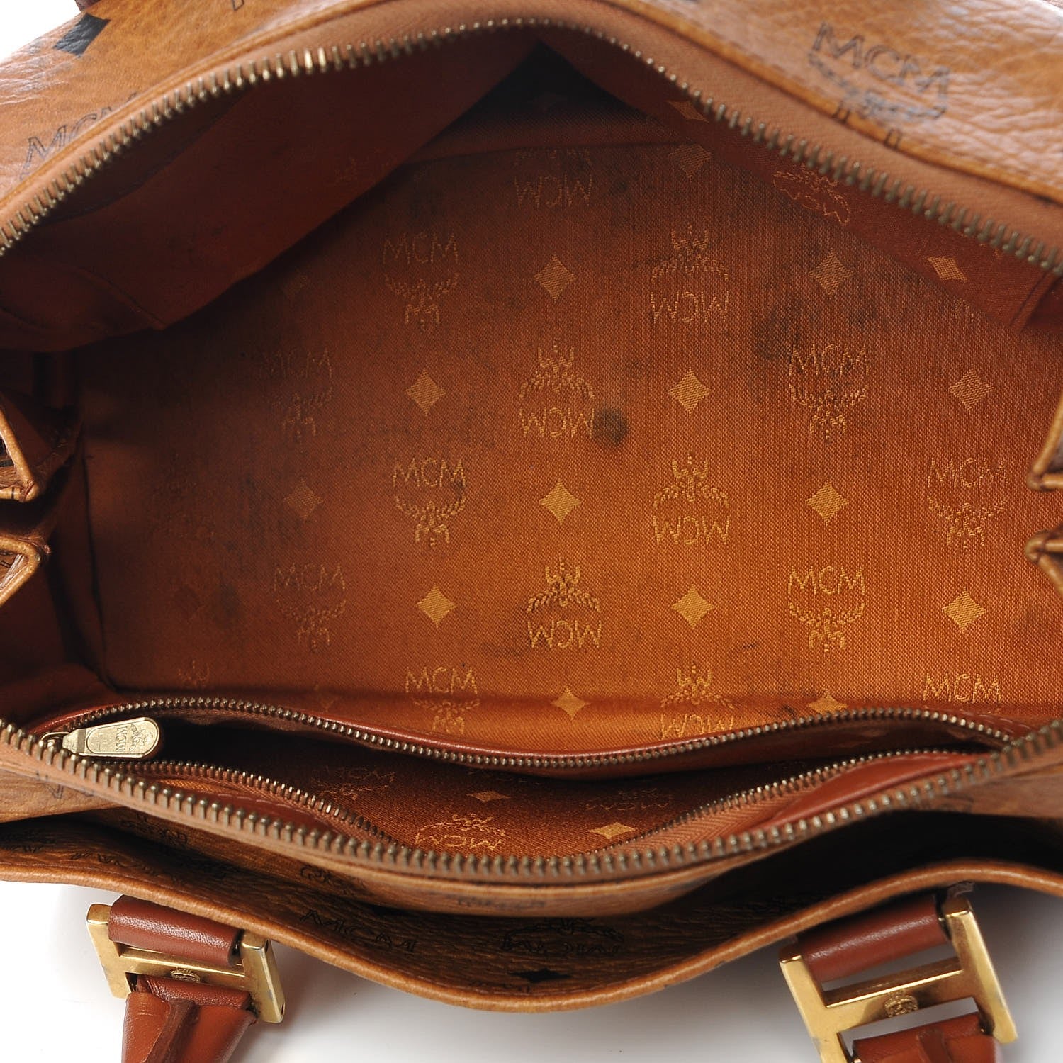 MCM Visetos Boston Bag Cognac 5 of 17