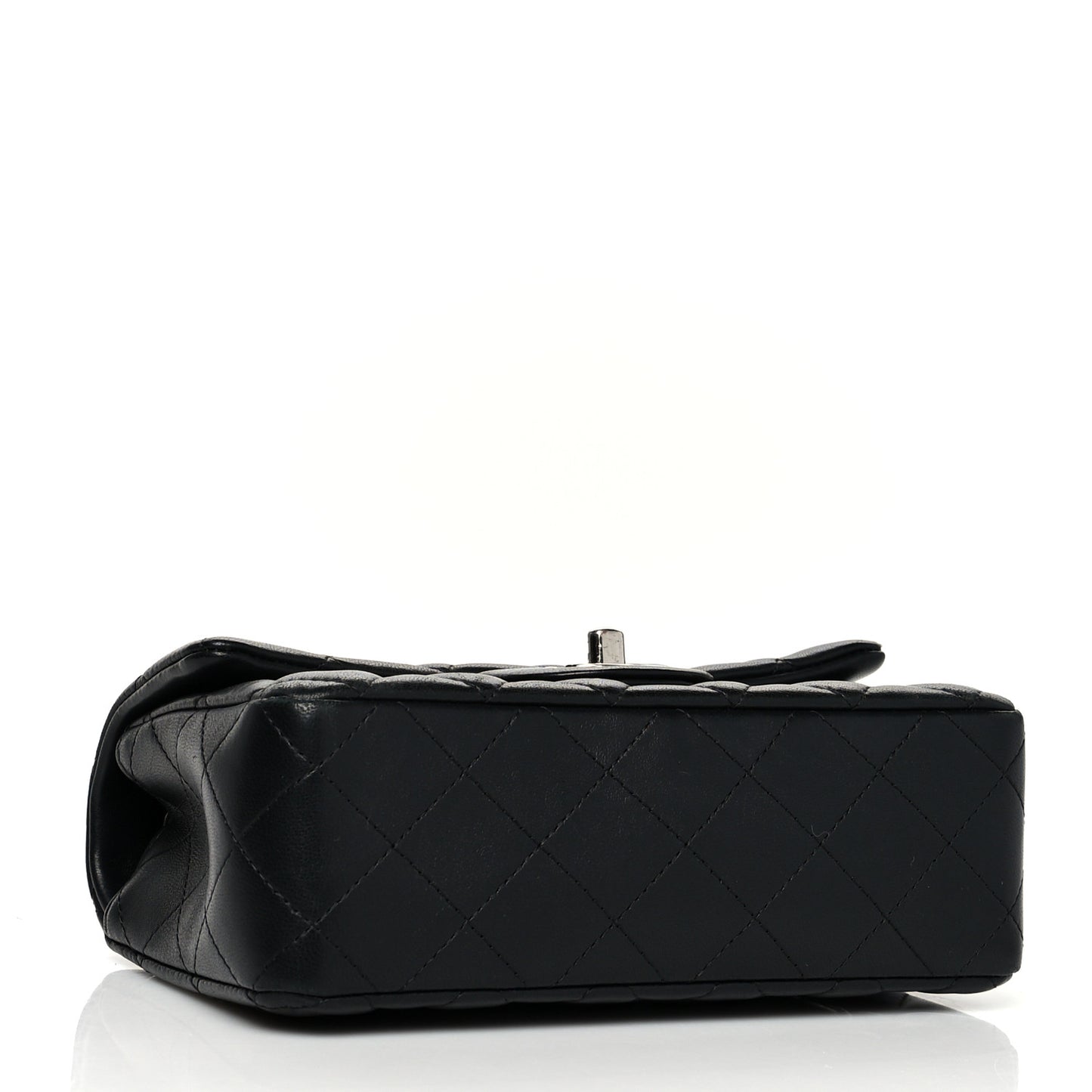 Lambskin Quilted Mini Rectangular Flap Black
