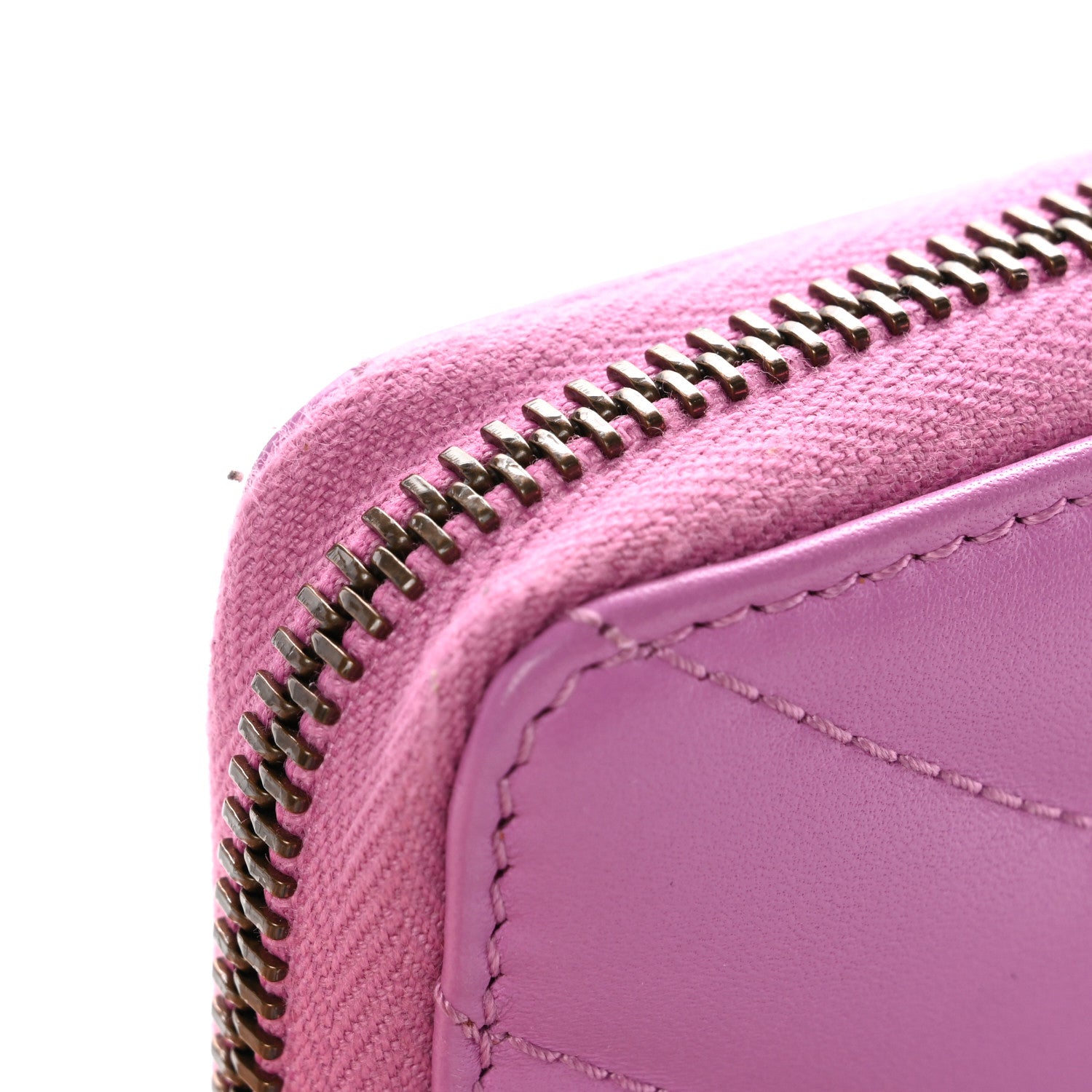 Gucci Calfskin Matelasse GG Marmont Zip Around Wallet Pink 10 of 11