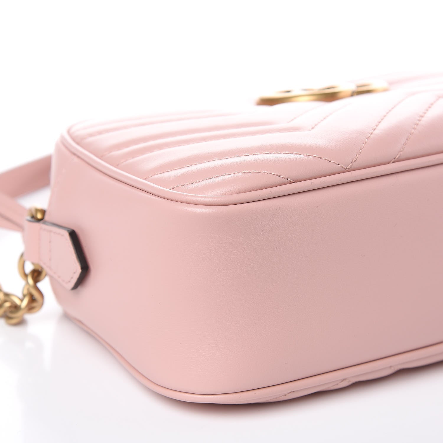 Gucci Calfskin Matelasse Small GG Marmont Chain Shoulder Bag Perfect Pink 8 of 10