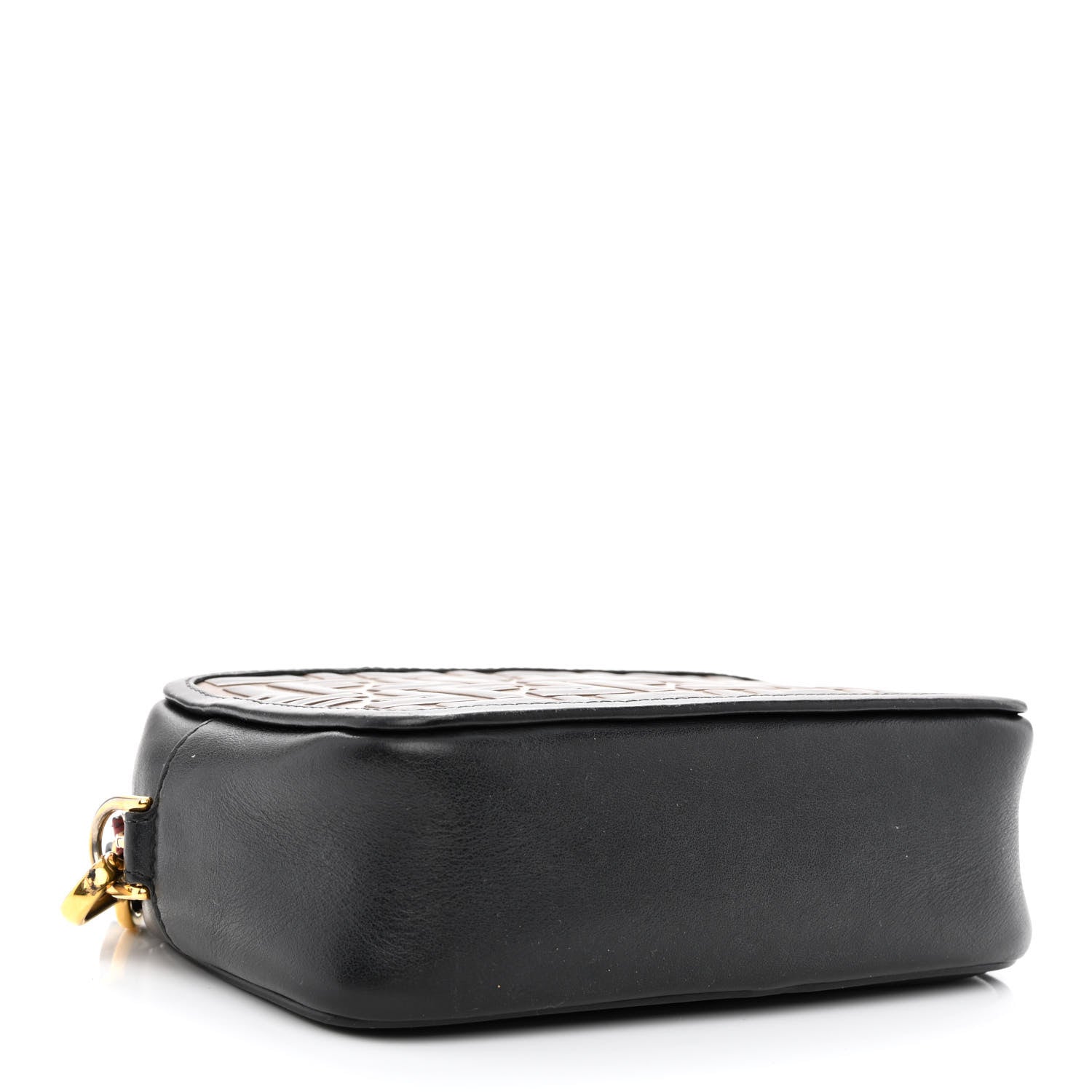 Fendi Vitello Century Bi-Color FF 1974 Embossed Mini Camera Case Maya Black 4 of 12