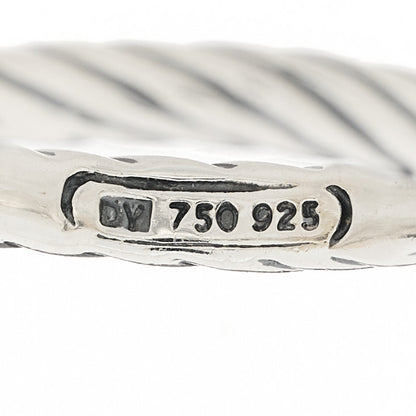 David Yurman Sterling Silver 18K Yellow Gold Diamond Stack Ring 46 3.75 5 of 5