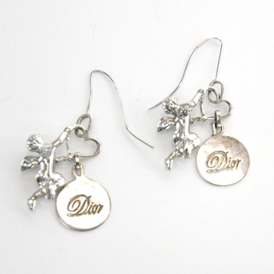 Cupid Heart Earrings Silver