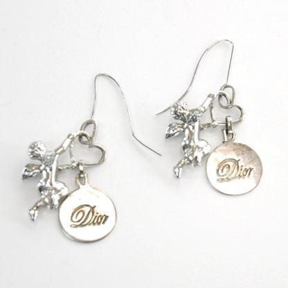 Christian Dior Cupid Heart Earrings Silver 6 of 7