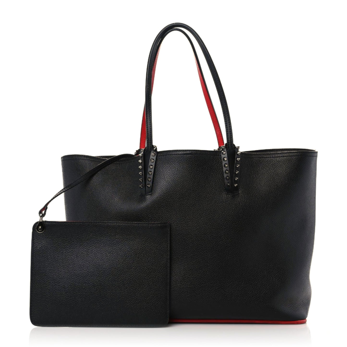 Calfskin Spikes East West Cabata Tote Black