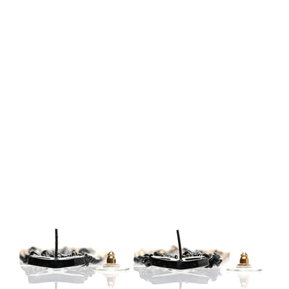 Chanel Ruthenium Chain CC Drop Earrings Black Gold 3 of 4