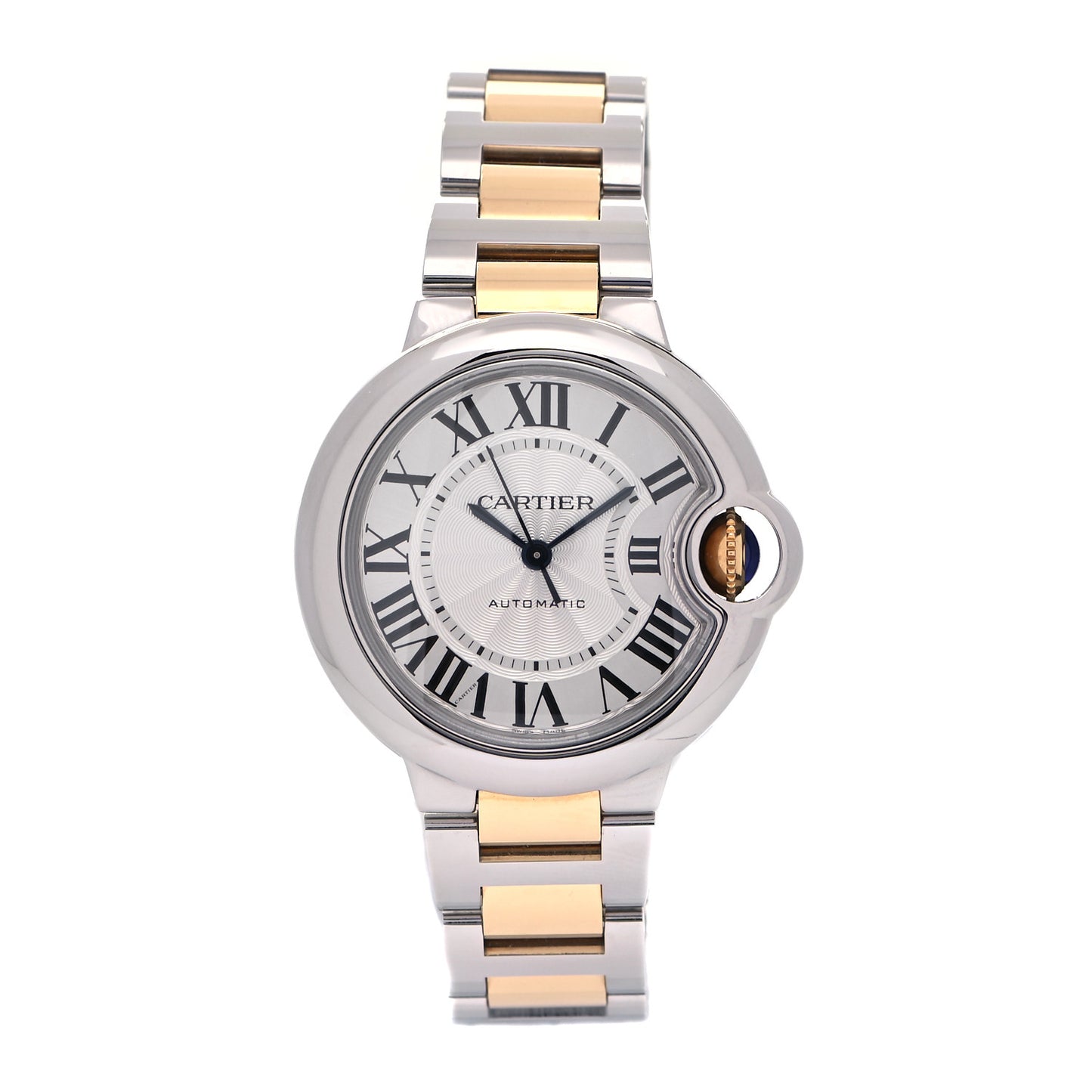 Stainless Steel 18K Yellow Gold 33mm Ballon Bleu De Cartier Automatic Watch