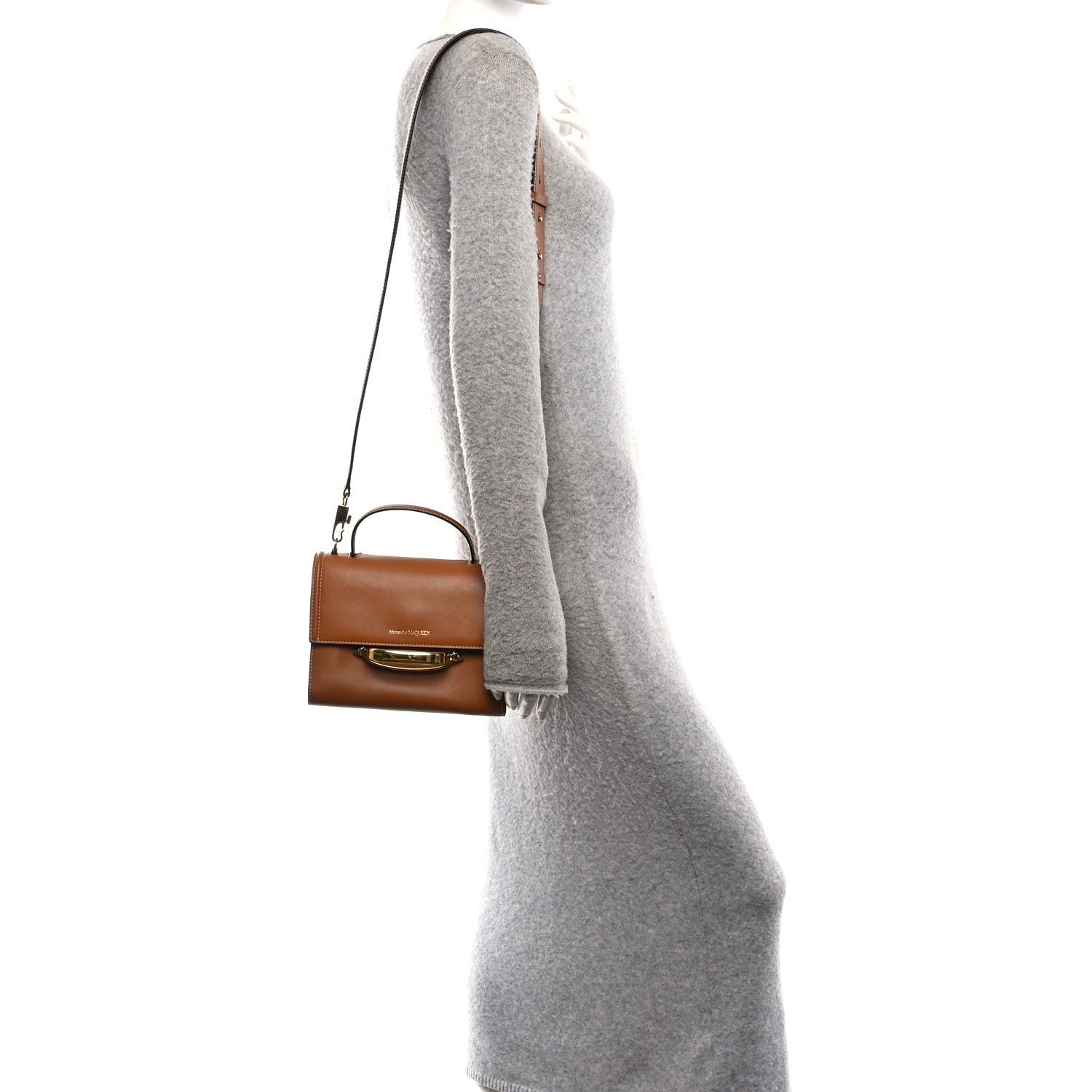 Alexander McQueen Calfskin The Small Story Bag Brown 2 of 9