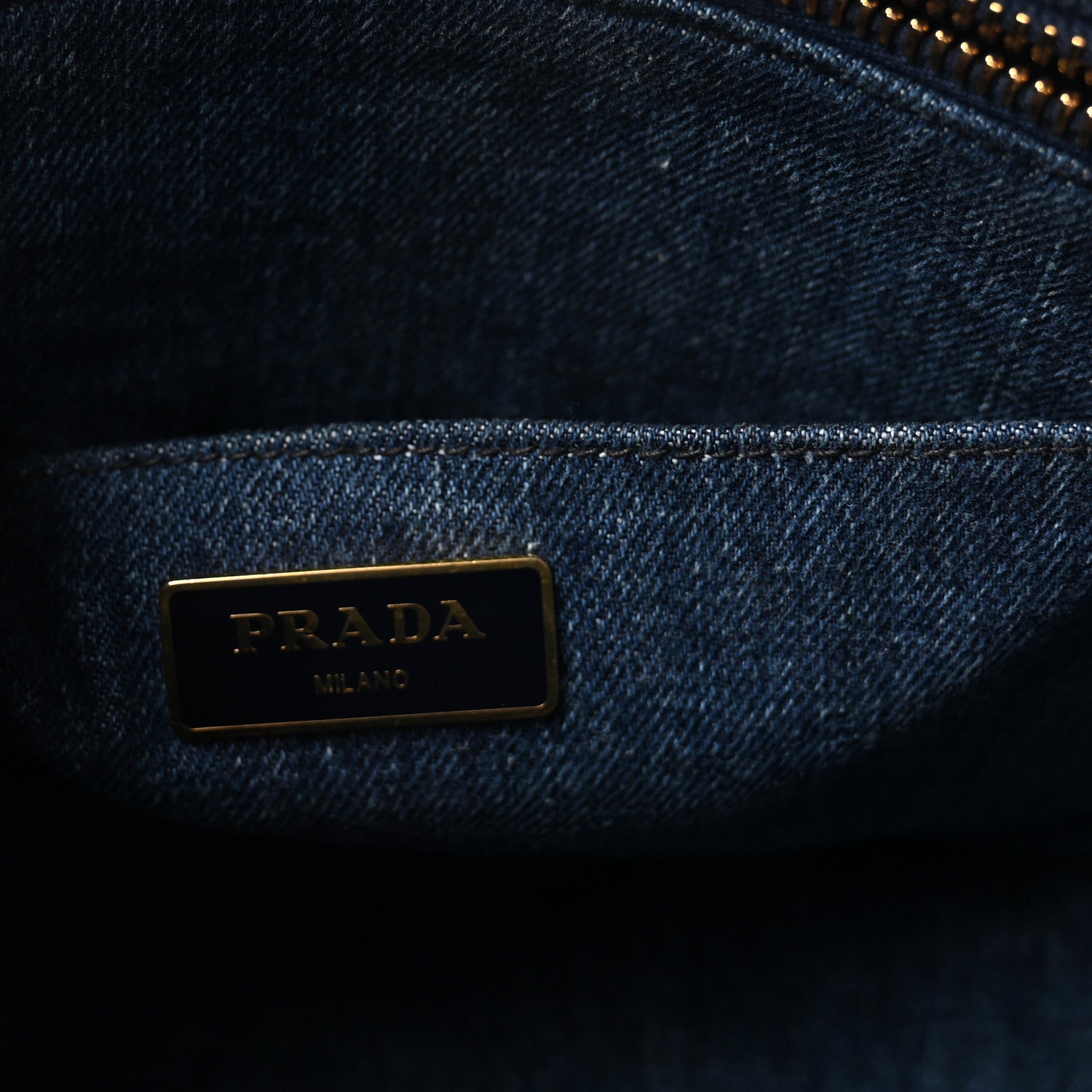 Prada Denim Small Logo Tote Bleu 6 of 9