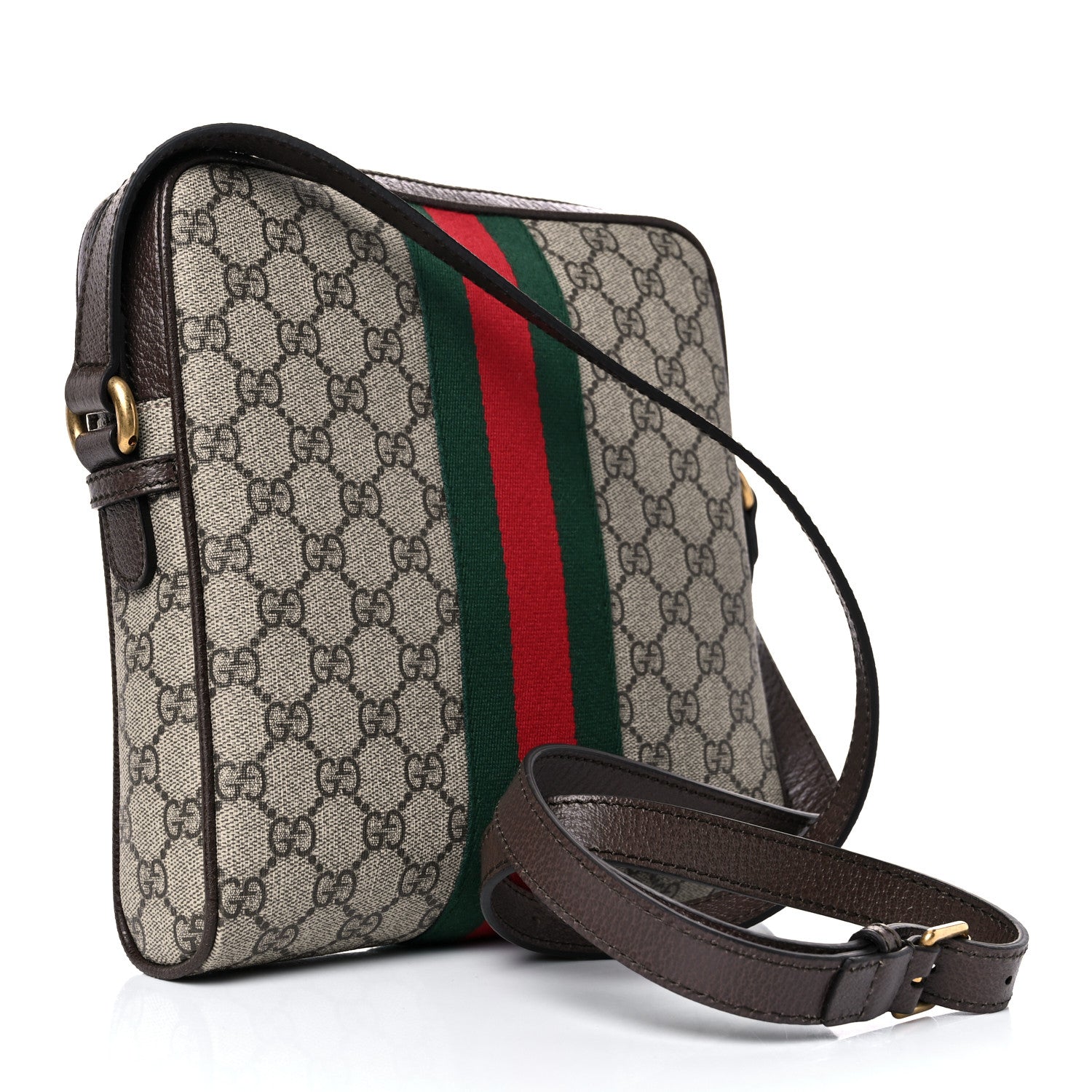Gucci GG Supreme Monogram Web Small Ophidia Messenger Bag Brown 3 of 10