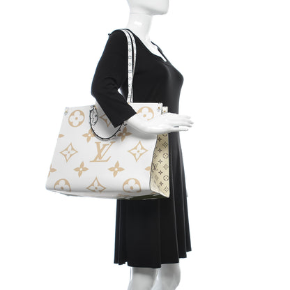 Louis Vuitton Monogram Giant Onthego GM Kaki Beige 2 of 9