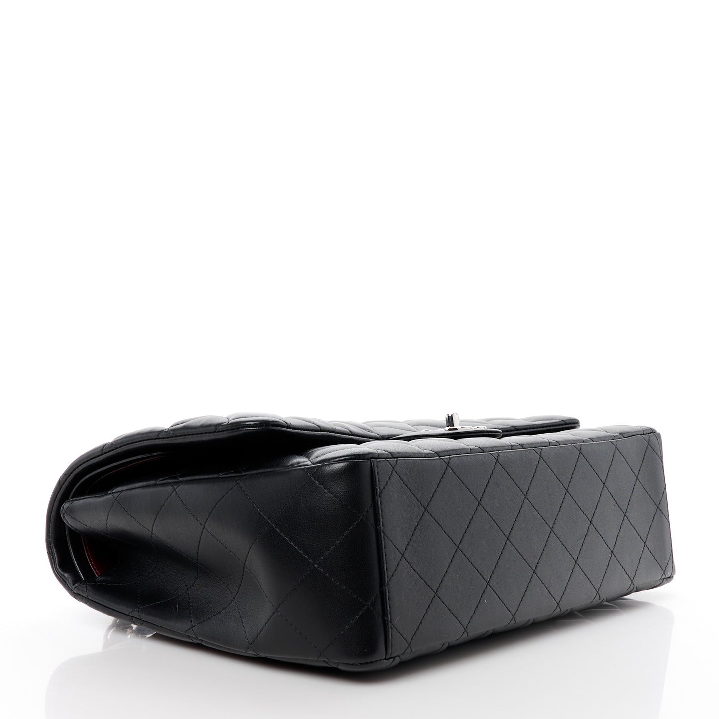 Lambskin Quilted Maxi Double Flap Black