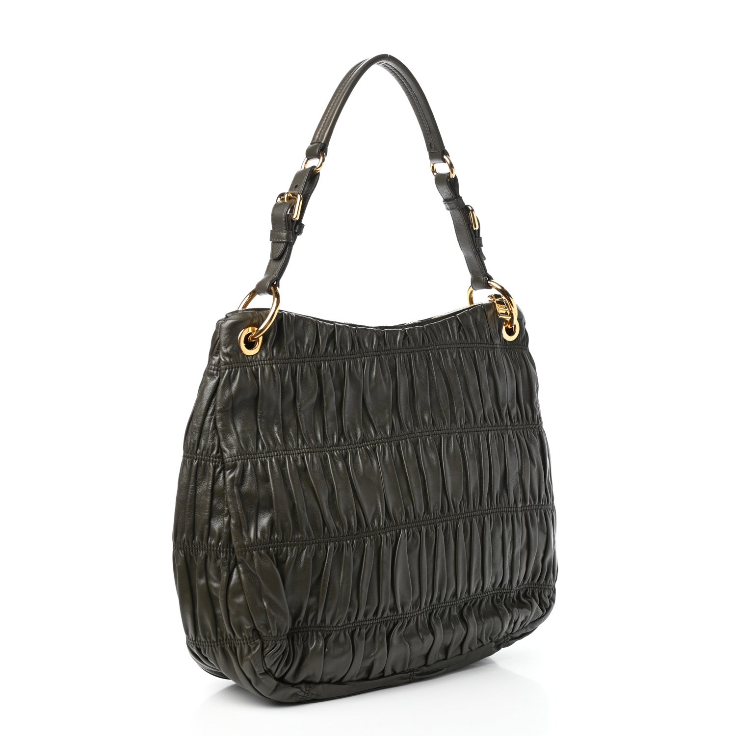 Prada Nappa Gaufre Hobo Militare 3 of 9