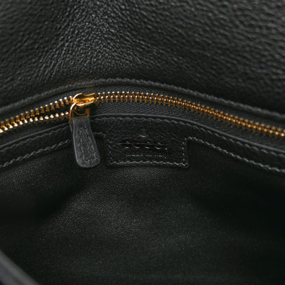Gucci Roxy Calfskin Web Medium Blondie Shoulder Flap Bag Black 7 of 12
