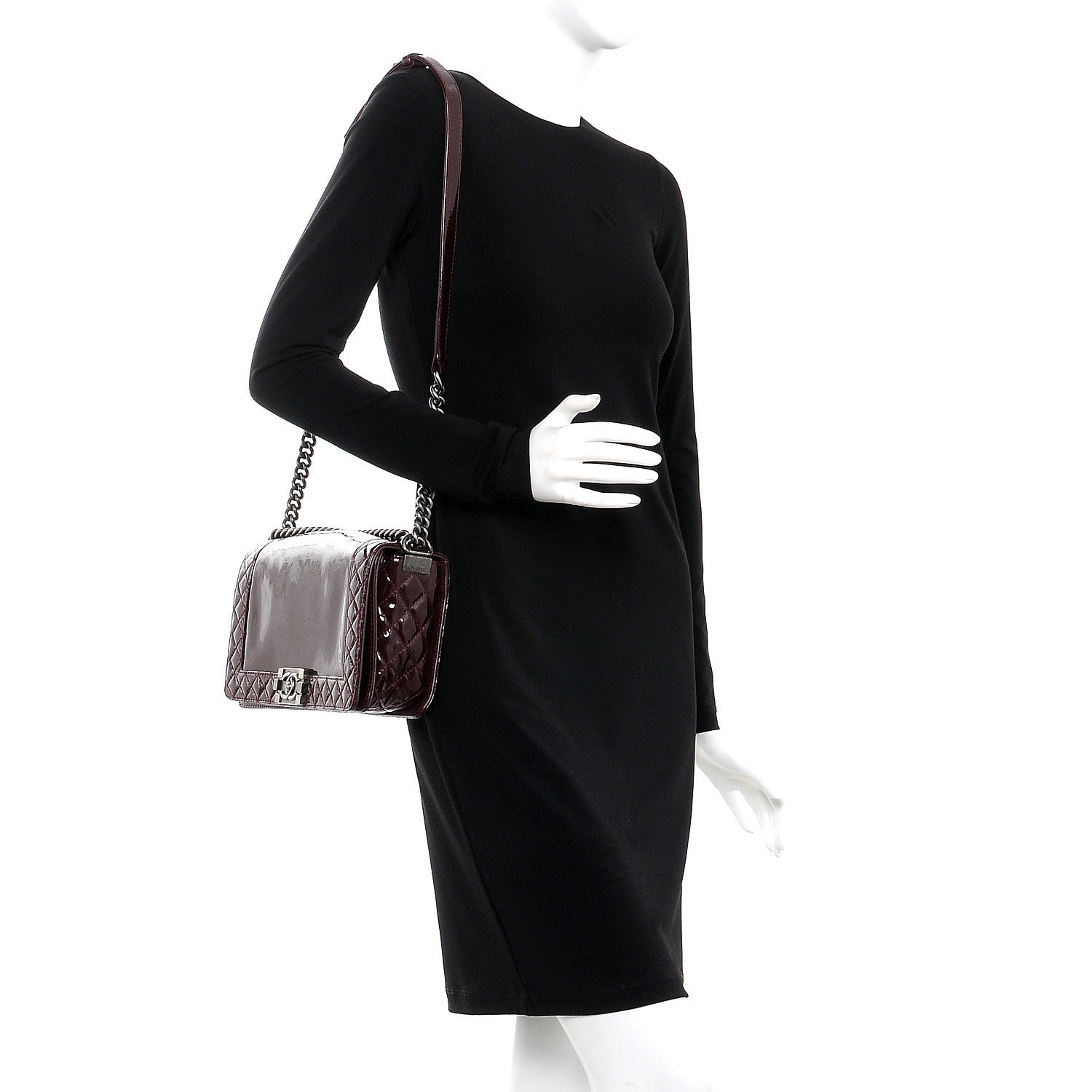 Chanel Calfskin New Medium Boy Reverso Flap Burgundy 2 of 7
