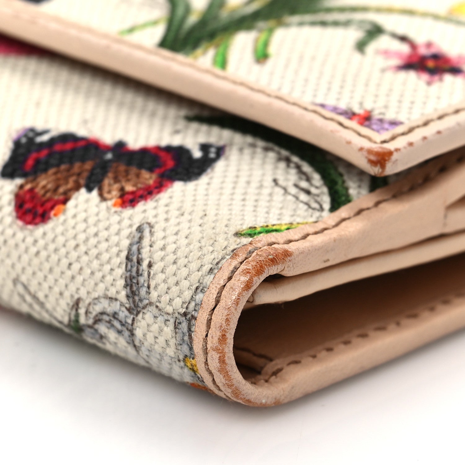 Gucci Canvas Floral Flora Hasler Continental Wallet White 8 of 13