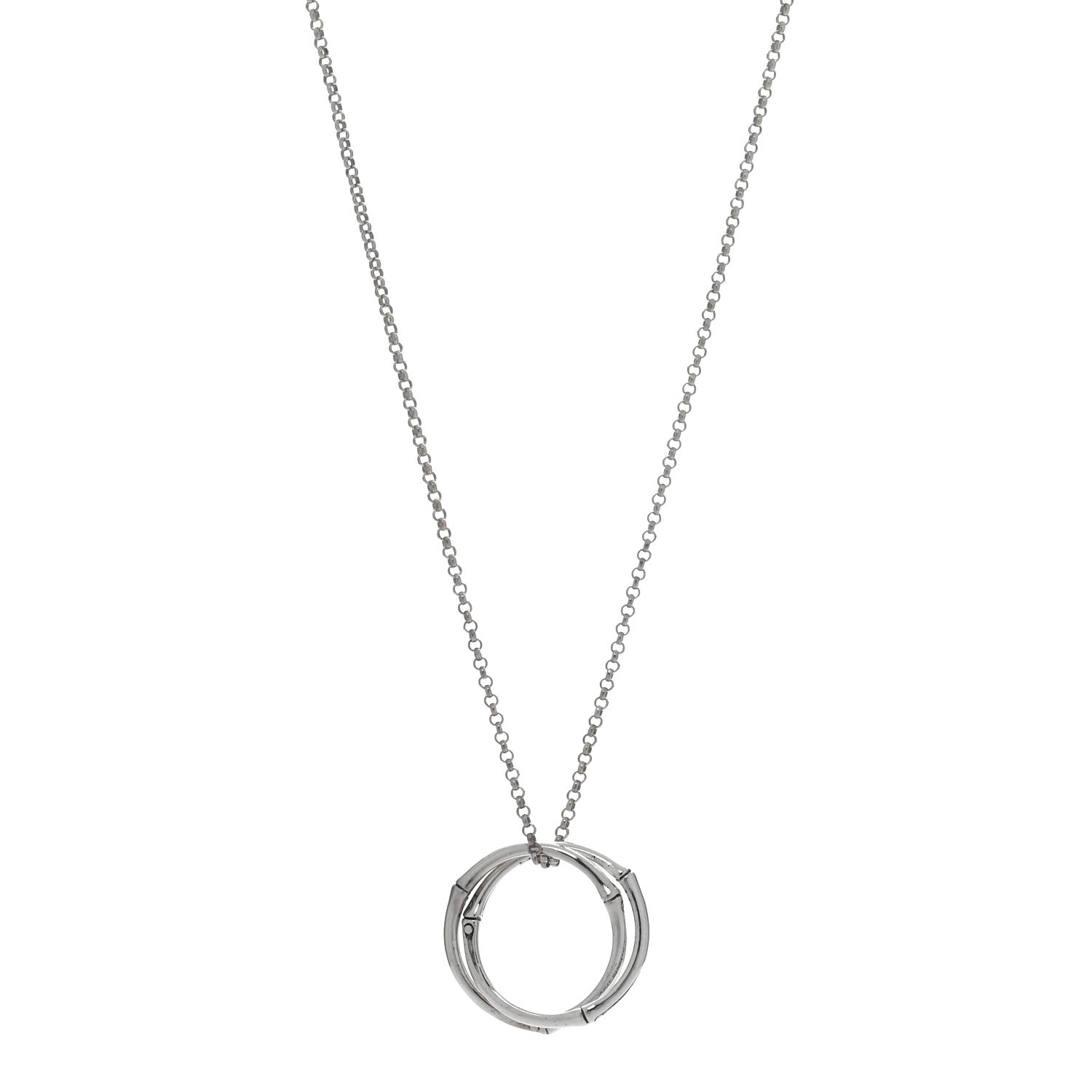 John Hardy Sterling Silver Bamboo Interlocking Pendant Necklace 1 of 4