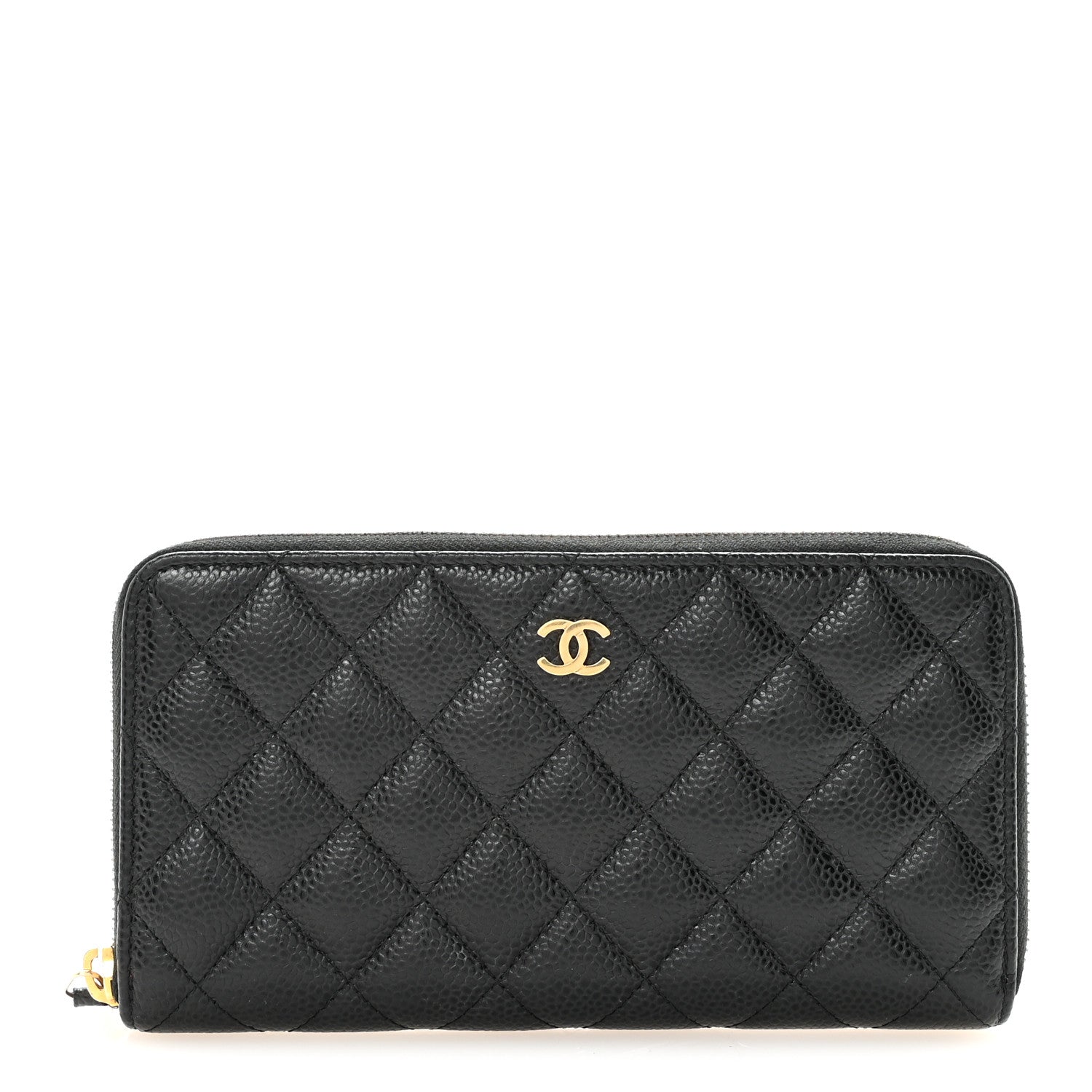 Chanel Caviar Quilted Large Gusset Zip Around Wallet Black 1 of 9