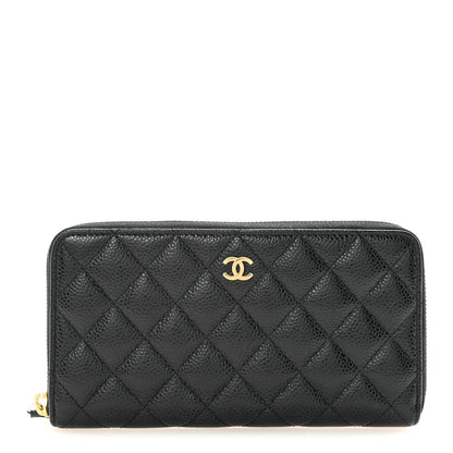 Chanel Caviar Quilted Large Gusset Zip Around Wallet Black 1 of 9