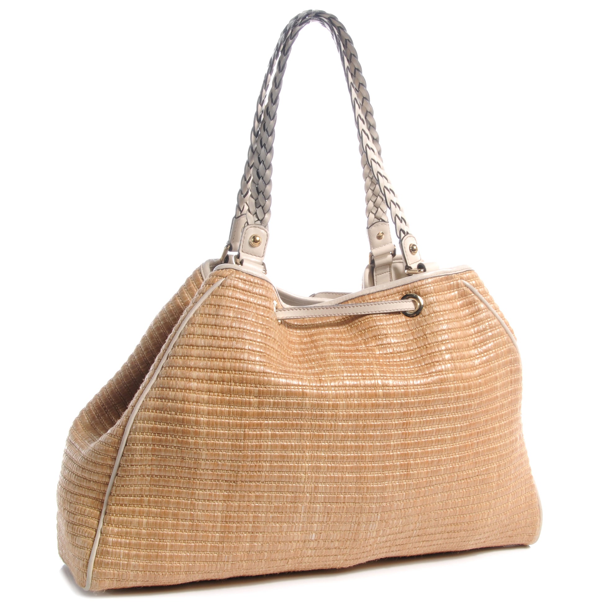 Gucci Straw Peggy Braided Handles Tote 3 of 7