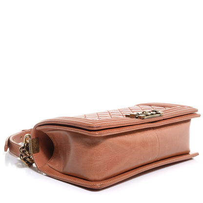 Chanel Calfskin Quilted Medium Boy Flap Light Brown 5 of 9