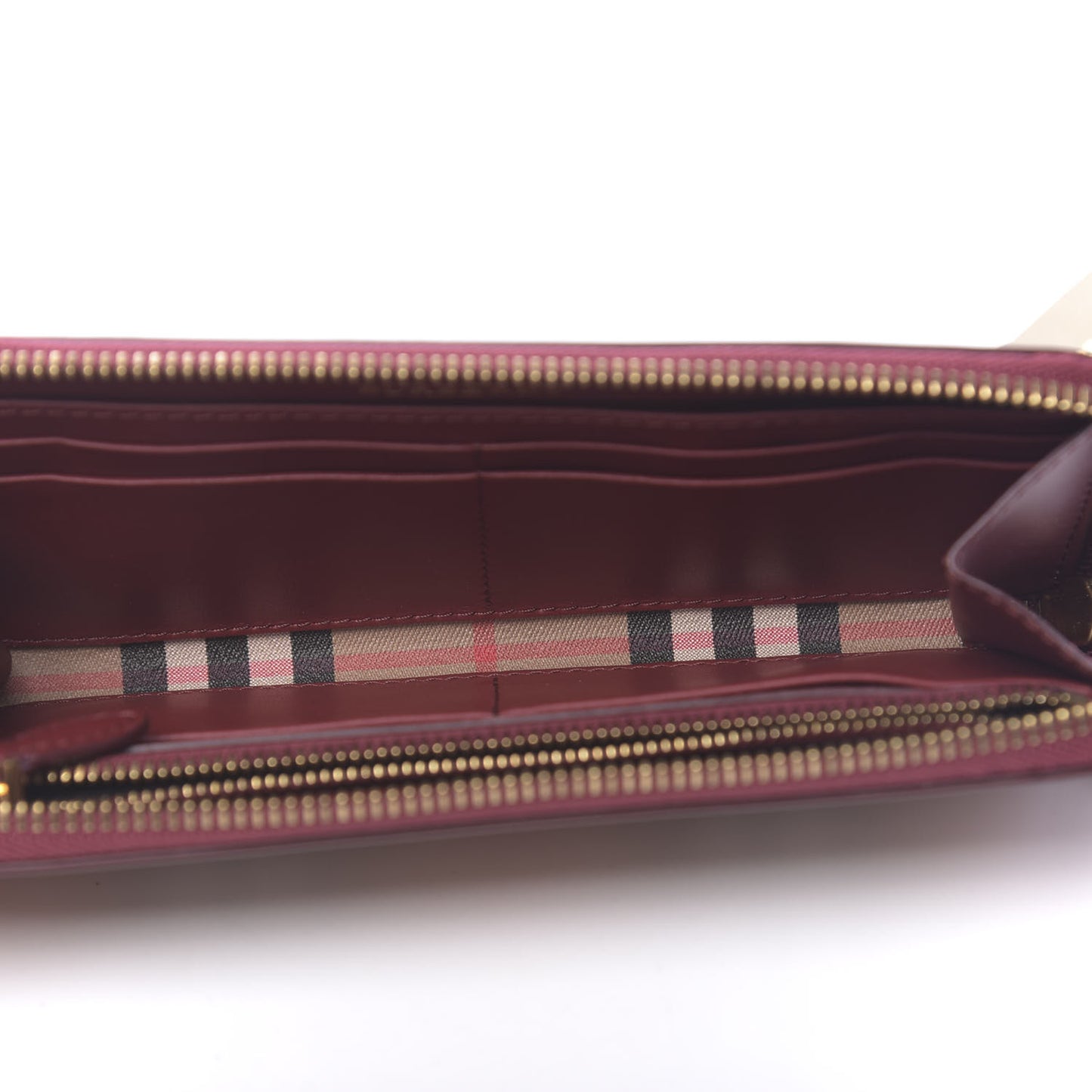 Vintage Check Elmore Zip Around Wallet Crimson